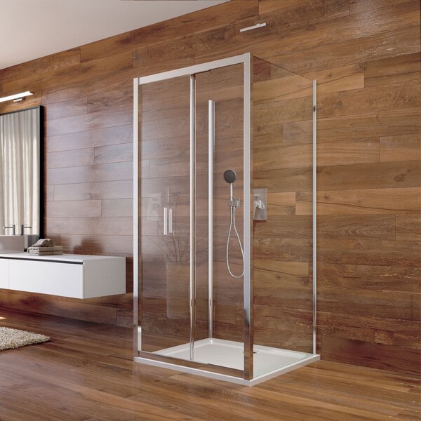 Mereo Mereo, Cabina de dus, LIMA, patrata, 100x100x100x190 cm, crom ALU, sticla transparenta, MER-CK85733K