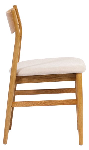 MAZZONI EXPORT CAMELIA Bej Deschis/cadru Stejar Natural - SCAUN DIN LEMN TAPIȚAT PENTRU LIVING SUFRAGERIE BUCĂTĂRIE MODERN CLASSIC