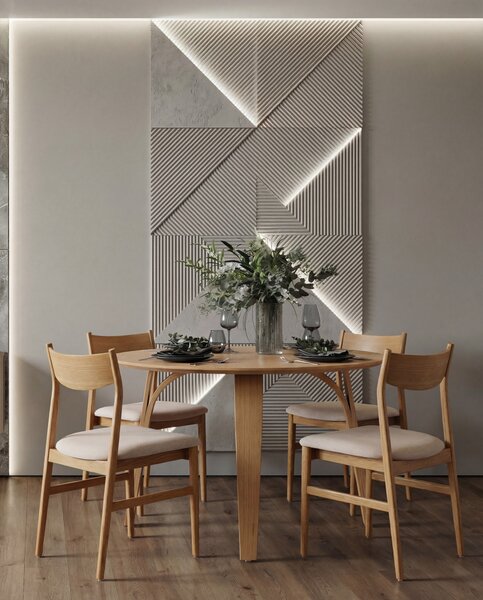 MAZZONI EXPORT CAMELIA Bej Deschis/cadru Stejar Natural - SCAUN DIN LEMN TAPIȚAT PENTRU LIVING SUFRAGERIE BUCĂTĂRIE MODERN CLASSIC