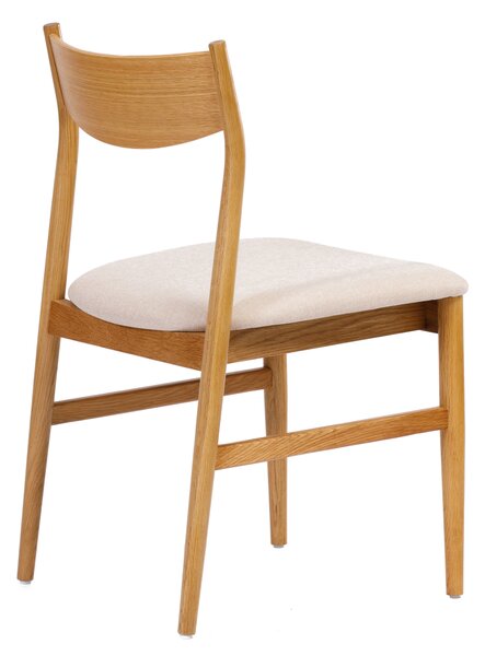 MAZZONI EXPORT CAMELIA Bej Deschis/cadru Stejar Natural - SCAUN DIN LEMN TAPIȚAT PENTRU LIVING SUFRAGERIE BUCĂTĂRIE MODERN CLASSIC