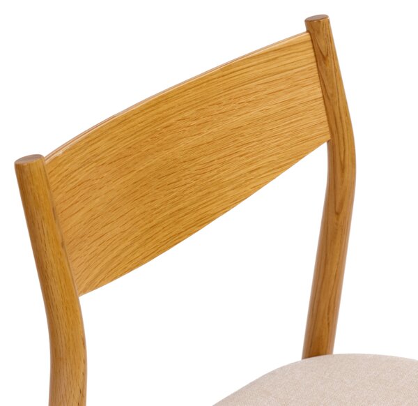 MAZZONI EXPORT CAMELIA Bej Deschis/cadru Stejar Natural - SCAUN DIN LEMN TAPIȚAT PENTRU LIVING SUFRAGERIE BUCĂTĂRIE MODERN CLASSIC