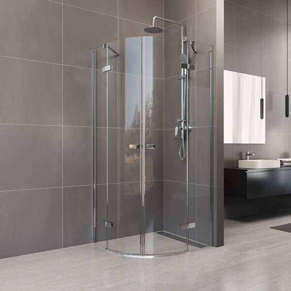 Mereo Mereo, Cabina de dus, Novea, R 550, 90x90x200 cm, cu balamale, crom ALU, sticla transparenta 6 mm, EC, MER-CK70101Z
