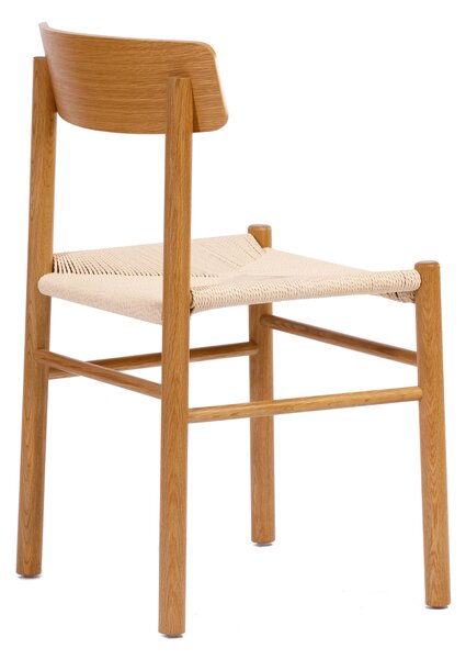 MAZZONI EXPORT LIAM Șnur Kraft/cadru Stejar Natural - SCAUN DIN LEMN ÎMPLETIT PENTRU LIVING SUFRAGERIE BUCĂTĂRIE MODERN CLASSIC BOHO