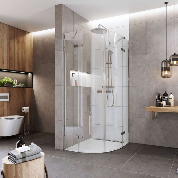 Mereo Mereo, Cabina de dus, Novea, R 550, 90x90x200 cm, cu balamale, crom ALU, sticla transparenta 6 mm, EC, MER-CK70101Z
