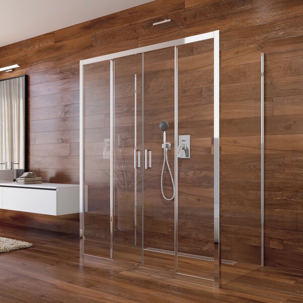 Mereo Mereo, Duș, Lima, dreptunghi U, înălțime 190 cm, crom ALU, sticlă transparentă, MER-CK85813K