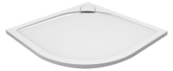 Mereo Mereo, Cadă de duș pătrată cu capac rotund sif., incl. sif., fara picioare, marmura turnata, MER-CV15CS