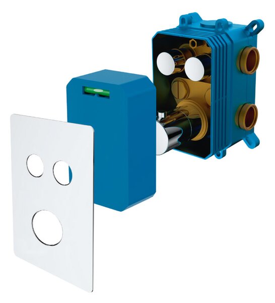 Mereo Mereo, robinet termostatic cu buton ascuns - 3 căi - capac oval, MER-CB60157TB