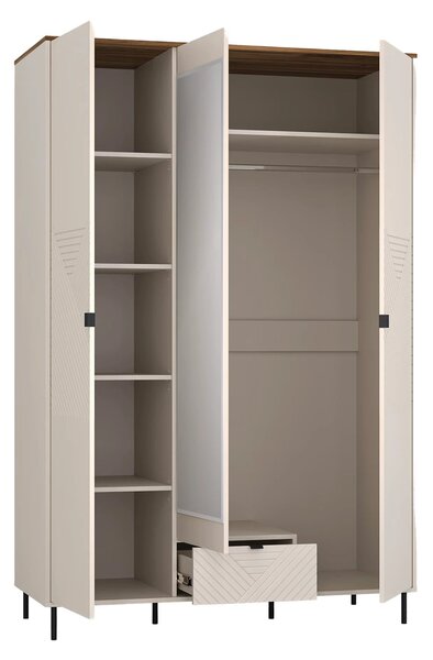 Dulap dormitor oglinda EVO, casmir/stejar, PAL laminat, 139x60x210 cm