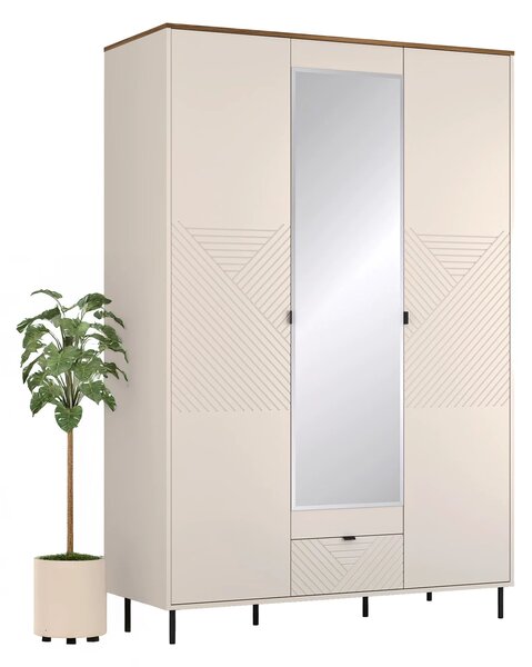 Dulap dormitor oglinda EVO, casmir/stejar, PAL laminat, 139x60x210 cm