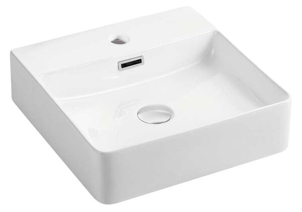 Mereo Mereo, Blat și chiuvetă suspendată cu preaplin, 420x425x130 mm, ceramică - se trimite pe palet, MER-UC424212