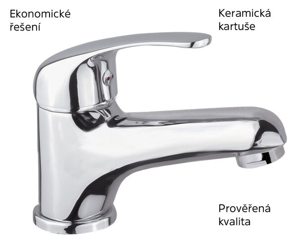 Mereo Mereo, Baterie pentru lavoar, liliac, fără priză, crom, MER-CBEE10101
