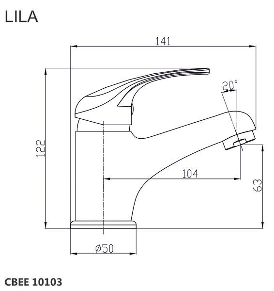 Mereo Mereo, Baterie lavoar superioară, Liliac, cu clic-clac, variantă superioară, MER-CBEE10104C