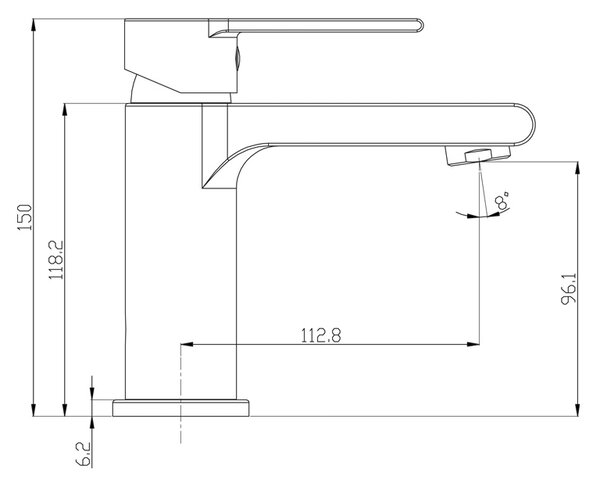 Mereo Mereo, Baterie lavoar, Dita, cu clic-clac CH03VS, crom, MER-CBE10104DC