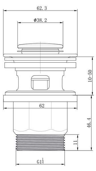 Mereo Mereo, Baterie lavoar, Zuna, cu clic - clac CH03P, crom, MER-CB10104ZC