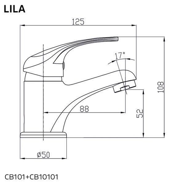 Mereo Mereo, Baterie pentru lavoar, liliac, fără priză, crom, MER-CBEE10101