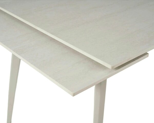 Masa extensibila REEF, grej cu efect de piatra travertin, ceramica/met
