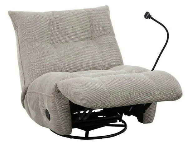 Fotoliu recliner MARCUS, stofă clasică/metal, maro deschis, 84×104×94 cm
