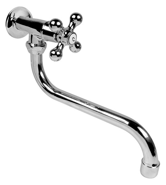 Mereo Mereo, Baterie pentru lavoar montată pe perete, Retro Victoria, cu braț pivotant ø 18 mm - 200 mm, crom, MER-CBL701