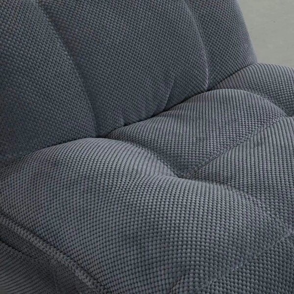 Fotoliu recliner MARCUS, stofă clasică/metal, gri, 84×104×94 cm