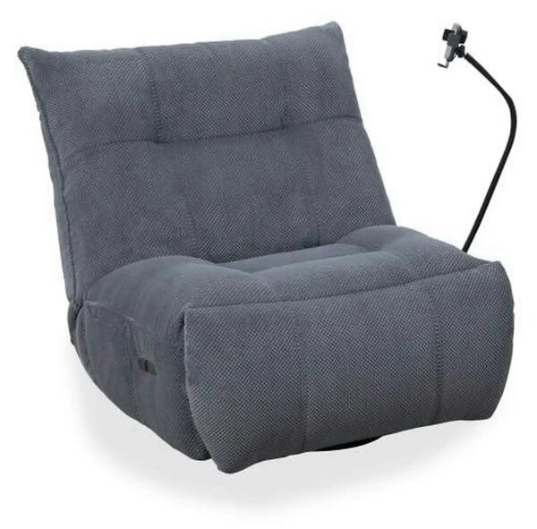 Fotoliu recliner MARCUS, stofă clasică/metal, gri, 84×104×94 cm