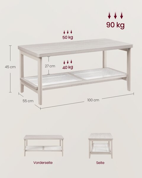 Masuta de cafea Vasagle Bej 100x55x45 cm