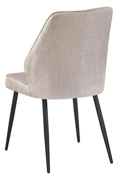 Scaun DEX, bej/negru, stofa catifelata/metal, 61x49x86 cm