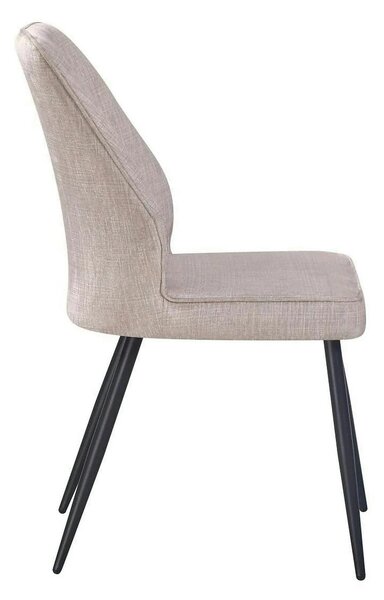 Scaun DEX, bej/negru, stofa catifelata/metal, 61x49x86 cm