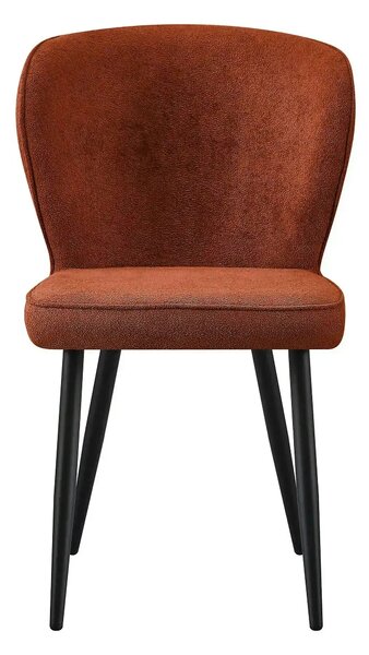 Scaun RIO 2, caramiziu/negru, stofa buclata/metal, 64x51x84 cm