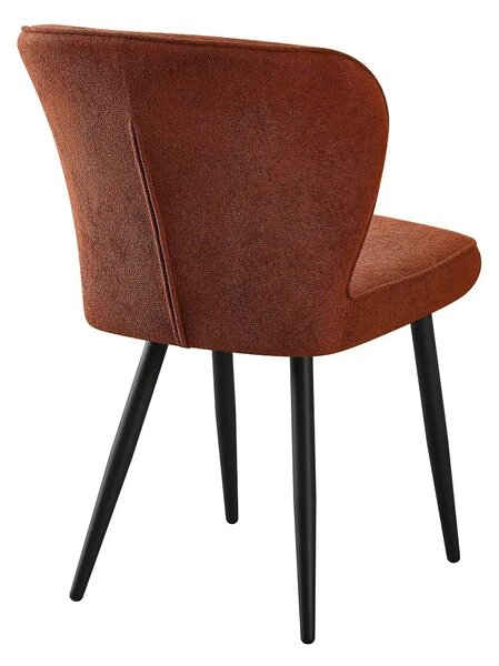 Scaun RIO 2, caramiziu/negru, stofa buclata/metal, 64x51x84 cm
