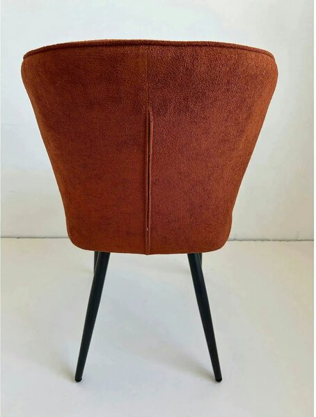 Scaun RIO 2, caramiziu/negru, stofa buclata/metal, 64x51x84 cm