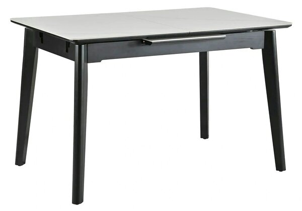 Masa extensibila OSTEN, alb cu efect de marmura/negru, 110/140x80x76 c
