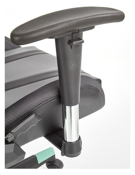 Scaun gaming FACTOR, negru/gri/verde, piele ecologica/material textil
