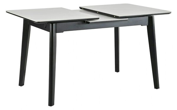 Masa extensibila OSTEN, alb cu efect de marmura/negru, 110/140x80x76 c
