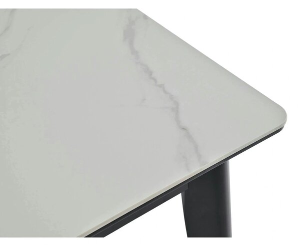 Masa extensibila OSTEN, alb cu efect de marmura/negru, 110/140x80x76 c