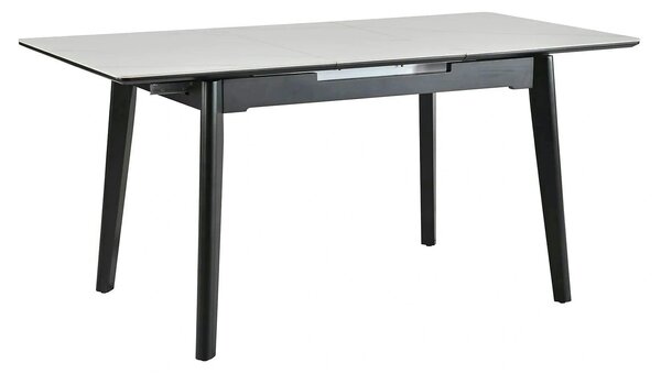 Masa extensibila OSTEN, alb cu efect de marmura/negru, 110/140x80x76 c