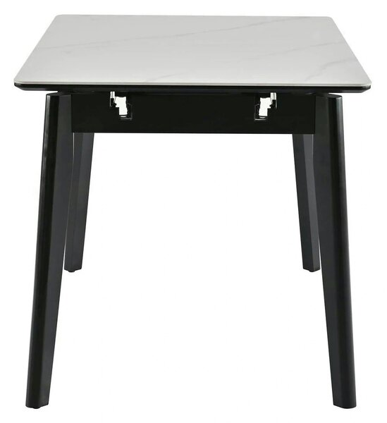 Masa extensibila OSTEN, alb cu efect de marmura/negru, 110/140x80x76 c
