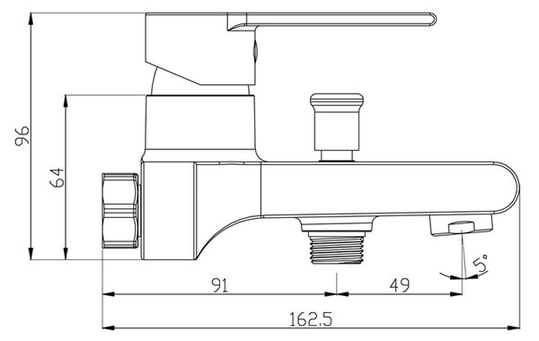 Mereo Mereo, Baterie baie, Dita, 150 mm, fără accesorii, crom, MER-CBE90103D