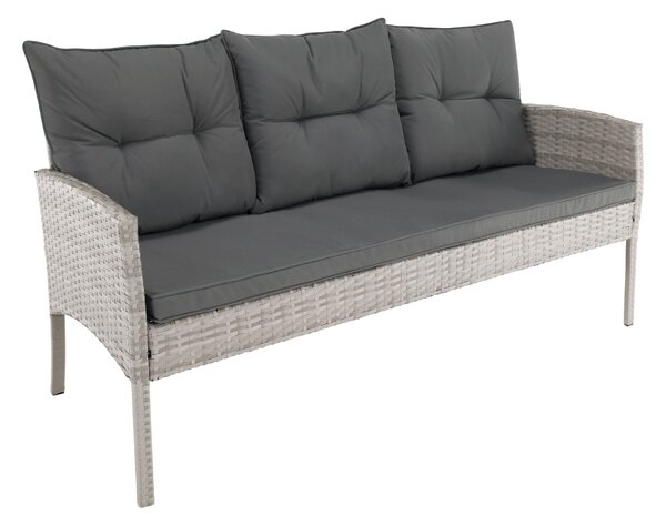 Set mobilier de grădină din ratan LELON (gri deschis) (pentru 4-6 persoane). 1091737