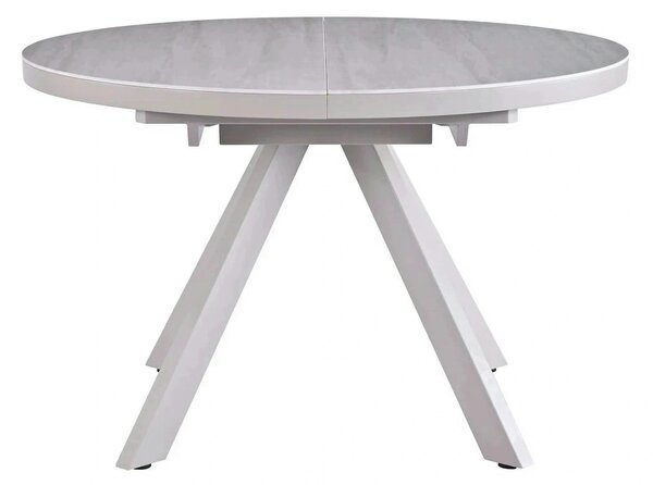 Masa extensibila LYRA, crem cu efect de marmura/gri, 120/160x120x75 cm