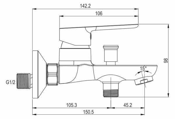 Mereo Mereo, Baterie baie, Zuna, fără accesorii, crom, MER-CB901A03Z