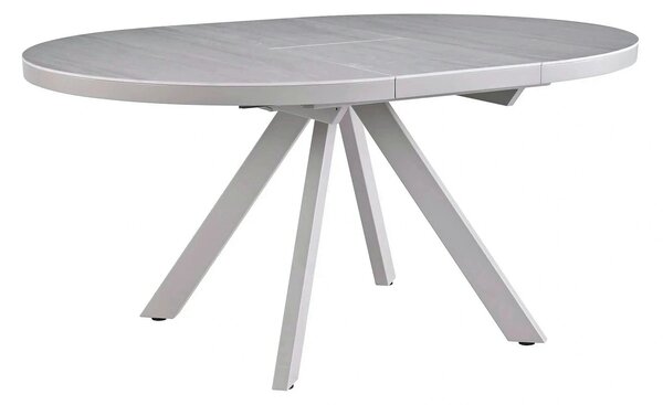 Masa extensibila LYRA, crem cu efect de marmura/gri, 120/160x120x75 cm
