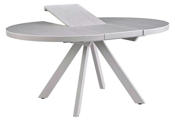Masa extensibila LYRA, crem cu efect de marmura/gri, 120/160x120x75 cm