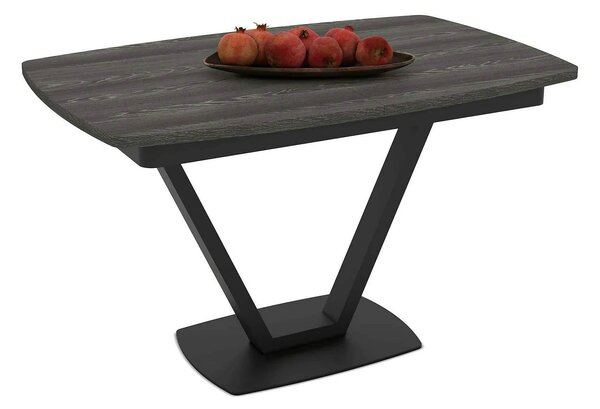 Masa extensibila NIKA, negru, MDF/metal, 125/165x80x75 cm