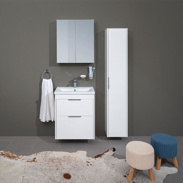 Mereo Mereo, Vigo, dulap baie cu chiuveta ceramica, 51 cm, alb, stejar, MER-CN310