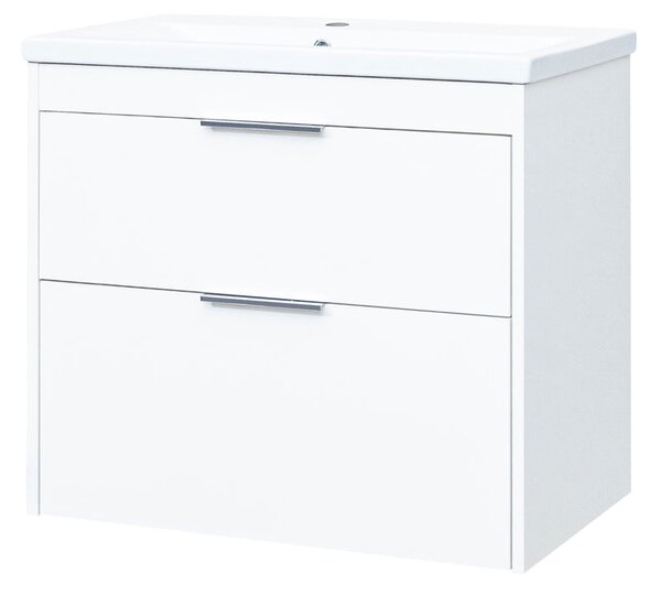Mereo Mereo, Vigo, dulap baie cu chiuveta ceramica 81 cm, alb, stejar, MER-CN312