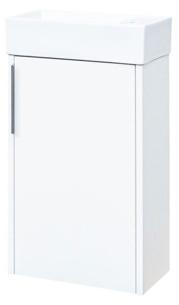 Mereo Mereo, Vigo, dulap baie cu chiuveta ceramica, 41 cm, alb, stejar, MER-CN340