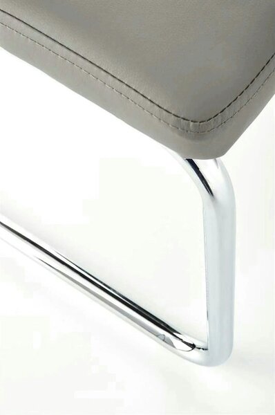 Scaun ARCO, gri/crom, piele ecologica/metal, 46x47x100 cm