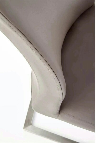 Scaun OPAL, gri/crom, piele ecologica/metal, 44x45x101 cm