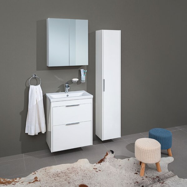 Mereo Mereo, Vigo, dulap baie cu chiuveta ceramica, 51 cm, alb, stejar, MER-CN310
