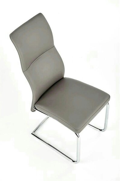 Scaun ARCO, gri/crom, piele ecologica/metal, 46x47x100 cm